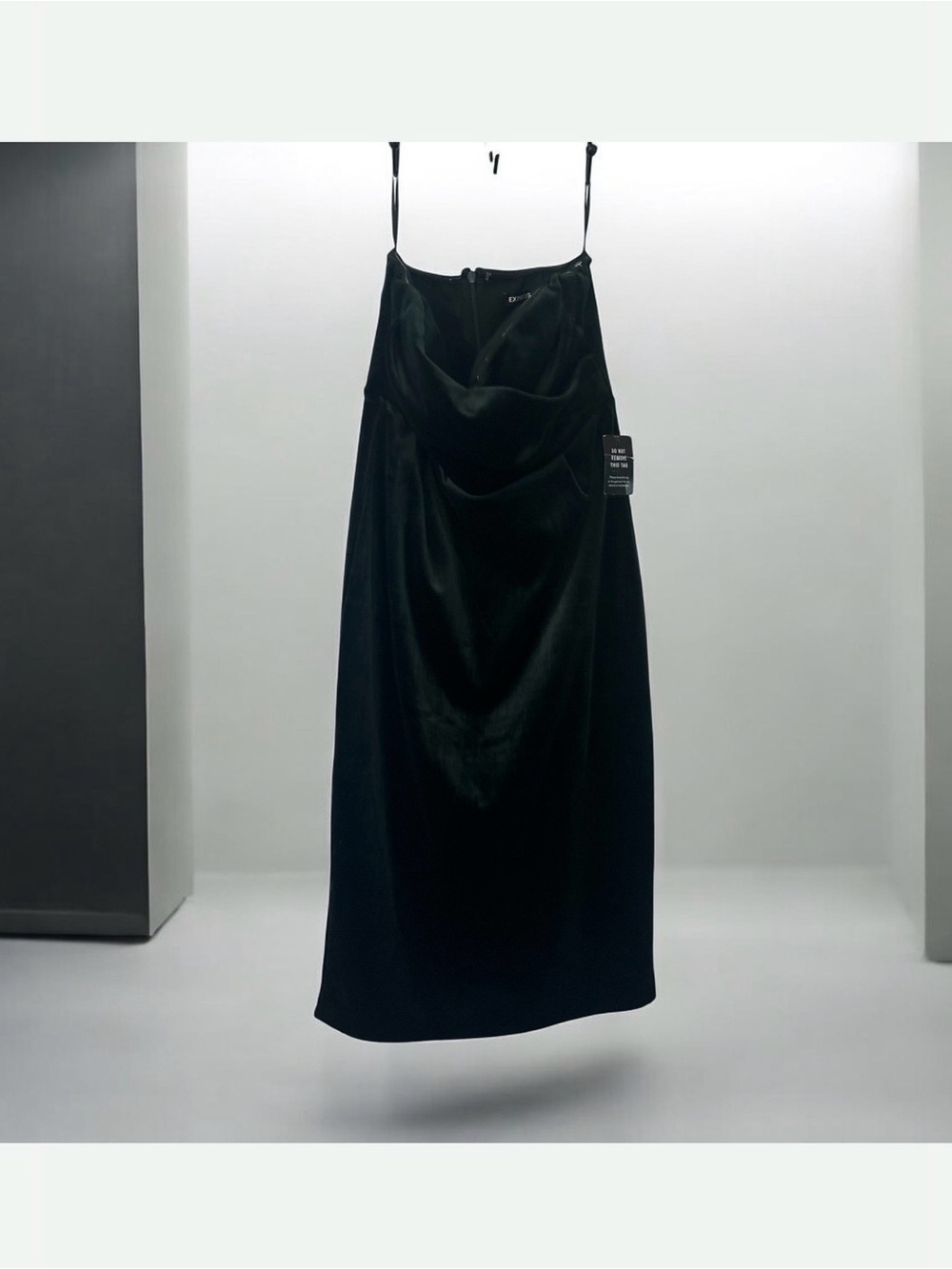 Express Dark Green Velvet A-Line Skirt